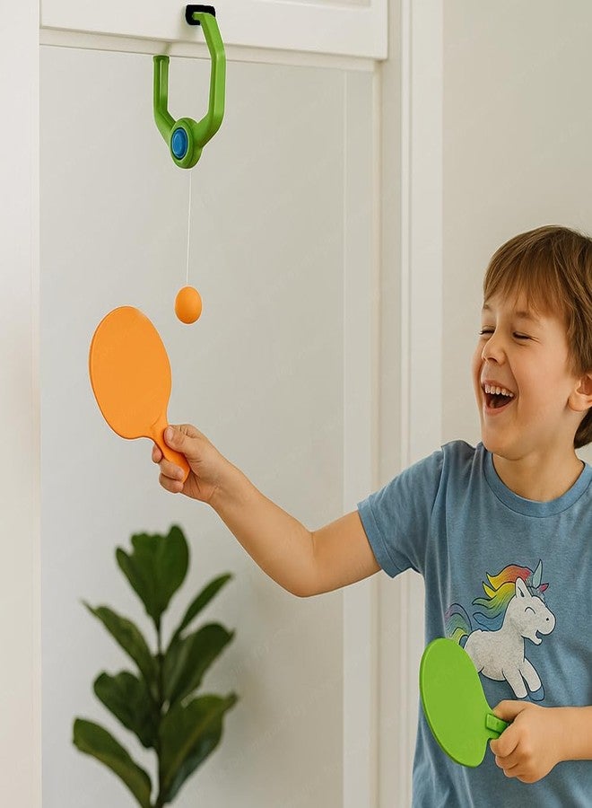 CAPSEA Hanging Table Tennis Self Training Indoor Gaming 2 Racket & 6 Practice Ball Portable - Double Sparring Hanging Toys Parent Child Interaction Indoor Toys (TT1) - Image 2